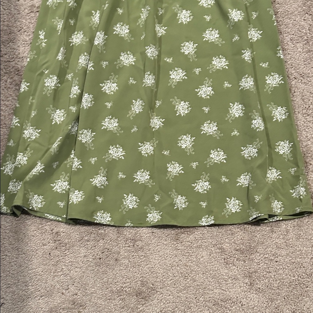 Chic Olive Floral Maxi Dress - Picture 15 of 15
